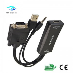 VGA-uros - HDMI-naaras + Audio + USB-virtalähde Koodi: FEF-HIC-011