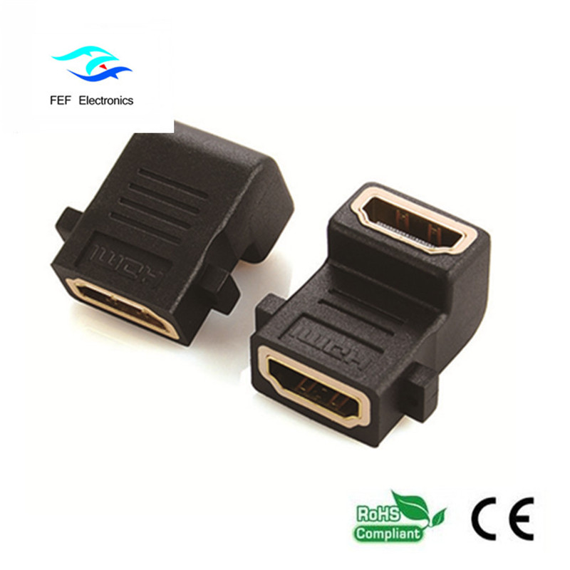 HDMI-naaras-HDMI-naarassovitin, 90 asteen kulmatyyppi Koodi: FEF-H-007