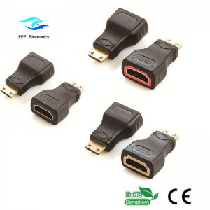 HDMI naaras - mini HDMI urossovitin kullattu / niklattu Koodi: FEF-H-022