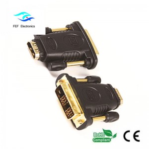 DVI (24 + 1) uros-HDMI-naarassovitin kulta / nikkeli Koodi: FEF-HD-005