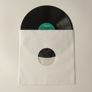 33RPM White Kraft Paper Record -sisähihat, joustavat reikällä 12 vinyylilevylle