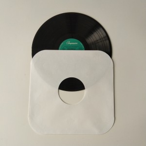 12 valkoisen kirjan LP-levy-holkki 33 kierrosta minuutissa pyöreät kulmat, joissa on reikä