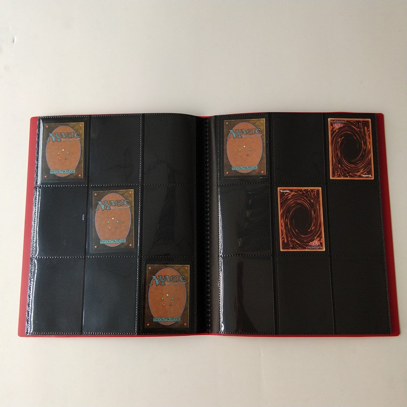 9-taskuisten punaisten pelikorttien keräilijäportfolioiden albumit vakiokorttien sitojat