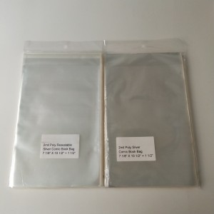 Kristallinkirkas 2mil poly polyuretaanihopea sarjakuvakirjalaukku