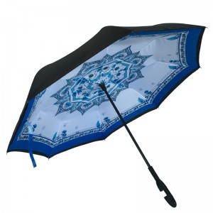 Vuoden 2019 markkinointilahjat Automaattinen avoin sulkeminen mukautetulla erikoistuotteella erityinen sateen käänteinen tuulenpitävä sateenvarjo