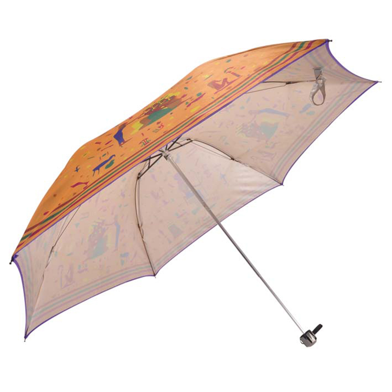 3-kertainen sateenvarjo hopeapinnoitteella. Kynävarjo
