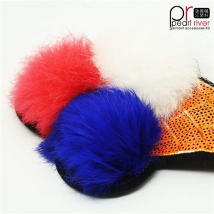 Korkealaatuinen käsin ommeltu käännettävä pom pom -jäätelölaastari