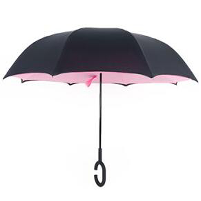 Yläpuolella oleva sateenvarjo käänteinen käänteinen sateenvarjo sisäpuolelta muotoillulla u0026 C-muotoisella pudottamattomalla kahvalla
