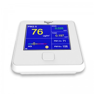 Dienmern DM103 Ilmanlaadunilmaisin PM2.5 + HCHO + TVOC + AQI + PM1.0 + PM10