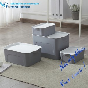 Muoviset monitoimilaatikot kansiineen, kirkkaat säilytysastiat 5 in 1