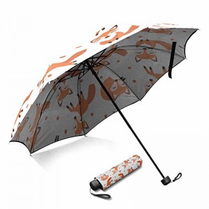 Pongee-kangasmetallirunko markkinoi 3-kertaisia ​​aurinkovarjo tuotteita