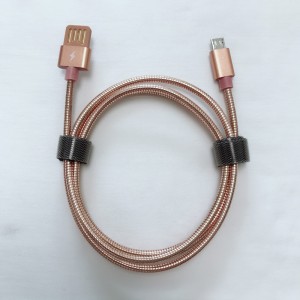 Kaksipuolinen USB 2.0 -putkikaapeli ladattava pyöreä alumiinirunko mikro- ja USB 2.0 -kaapeliin