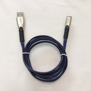 3.8A punottu, nopeasti ladattava litteä sinkkiseoskotelon sotkeutumaton joustava USB-datakaapeli mikro-USB, tyyppi C, iPhonen salaman lataus ja synkronointi