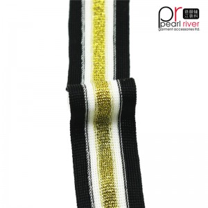 musta / keltainen / valkoinen teippi korkealaatuisella kultalangalla