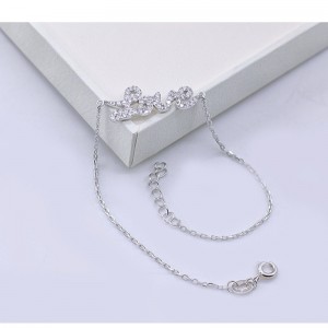 925 hopearannekoru naisten muoti mosaiikkirannekoru sydän LOVE alkuperäinen räätälöity rannekoru