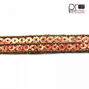 Äskettäin helmet leikkaamalla kaksinkertaisella ompelu oranssi paljetteja