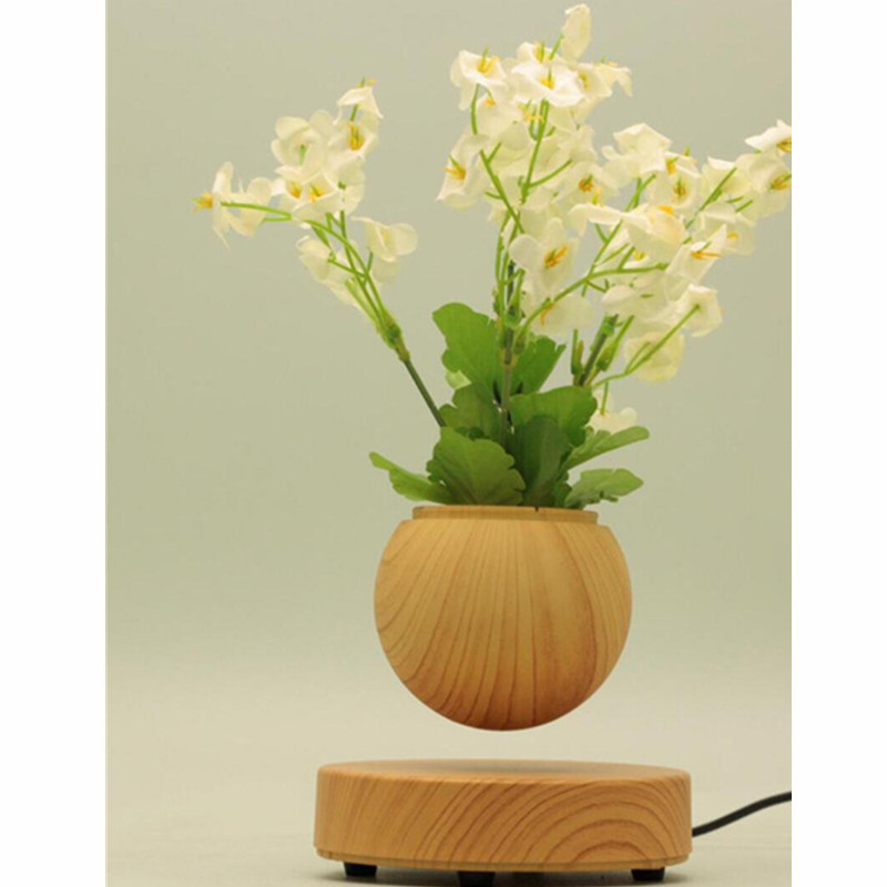 puinen pyöreä pohja magneettinen levitating kelluva ilma bonsai lampi ruukku kukkaruukku