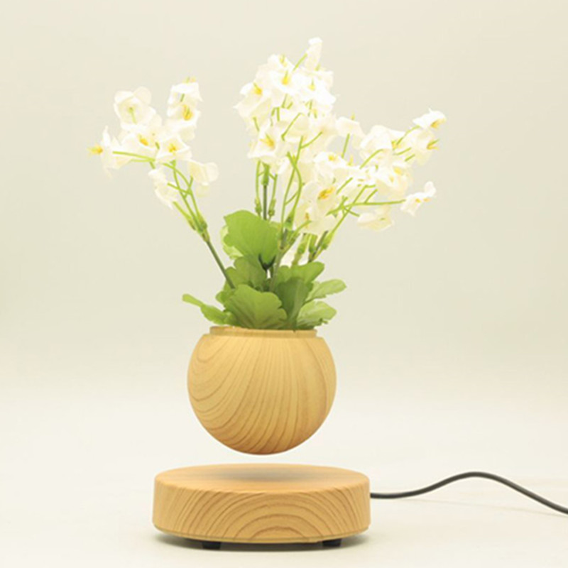 puinen pyöreä pohja magneettinen levitating kelluva ilma bonsai lampi ruukku kukkaruukku