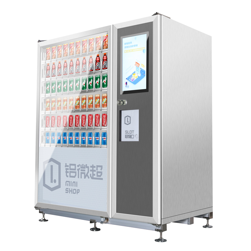 SWIFT Uuden mallin alumiinivarustusmyymälä Automaattinen kylmäjuomayhdistelmämainokset Itsepalvelumautomaatti LCD-näytöllä