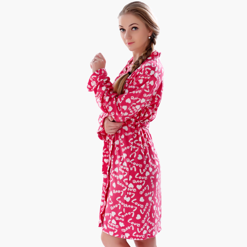 Aikuisten fleece-riivi painettu Kimono-pyjama