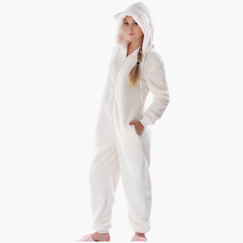 Naiset Aikuiset Onsie-pyjamat, joissa on eläinkorvat