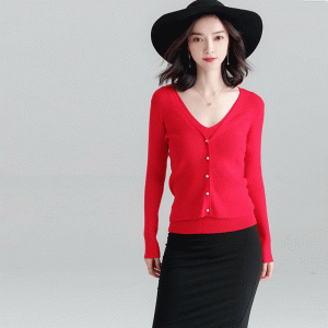 Naisten asennettu kaksiosainen neuletakki ja liivi villapaita