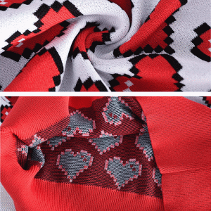 OEM \u0026 ODM 100% puuvilla sydämen jacquard-naisten neulepaita