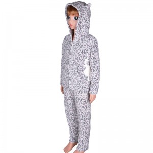 Lasten korallifleece-kirjonta painettu pyjamasarja