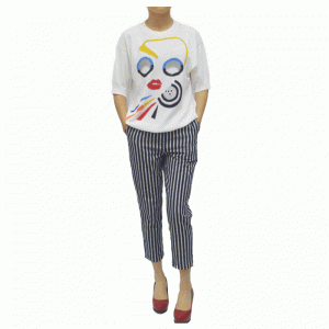 Räätälöidyt punaiset huulet Jacquard-kesäohuet neulepuserot