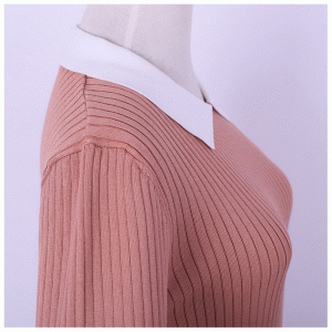 Naisten istuva polo kaula sudenkorento kirjonta lyhythihainen villapaita virallisiin tilaisuuksiin