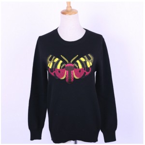 Muokattu ommeltu Butterfly Patch-villapaita villapaita naisille