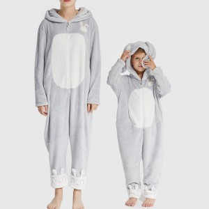 Perheen yhteensopiva flanelli fleece-kirjonta Onesie