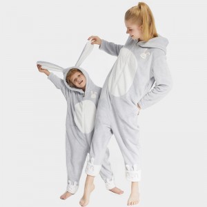 Perheen yhteensopiva flanelli fleece-kirjonta Onesie
