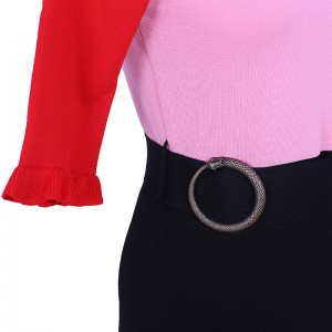 2018 kesäkaulanauha lyhythihainen naisten kaksiosainen neulottu pusero