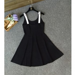 Naisten kesäkudottu hihaton LOGO Letter Line line pusero mekko