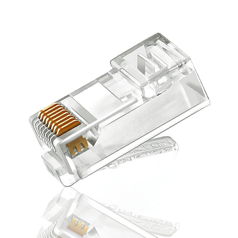 CAT5 CAT5E CAT6 -liitin 8P8C UTP kullattu Ethernet-kristallipää