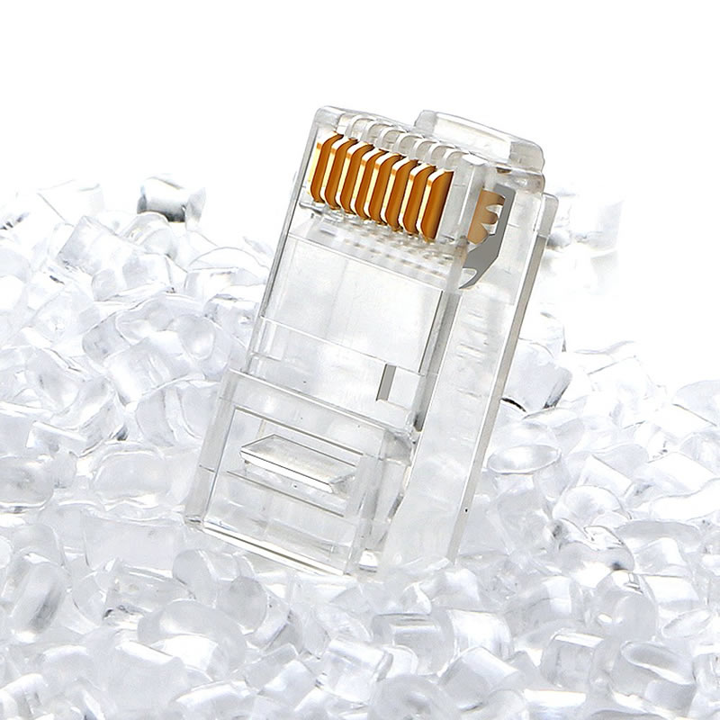 CAT5 CAT5E CAT6 -liitin 8P8C UTP kullattu Ethernet-kristallipää