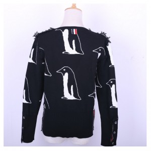 Naisten villainen pingviini kuvio tupsu fringe pullover puserot