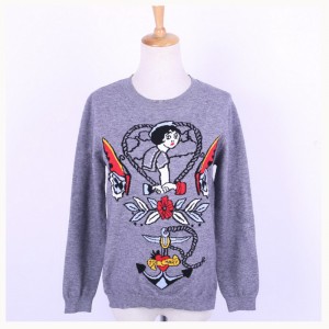 2018 kevät syksyllä hyvät Brocade-Jacquard-neulotut villapaita