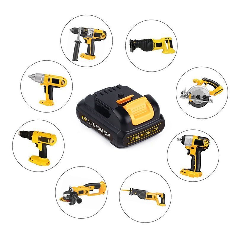 Li-ion 12V 2000mAh varaosaladattava työkaluakku Dewalt DCB120, DCB121