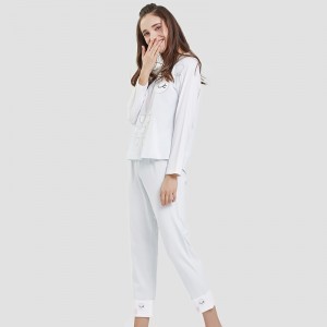 Naisten kankaalla painettu puuvilla-elastaani -paita