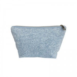 Luonnollinen ja kierrätetty kuitu vetoketjullinen kosmetiikkapussi