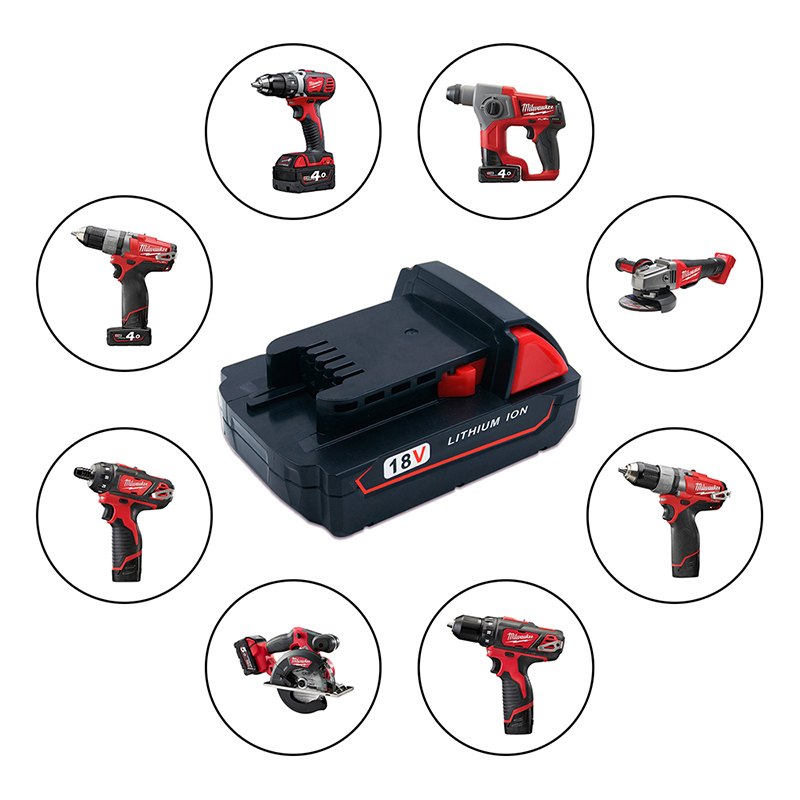 Litium-ioni 18 V 2000mAh -työkalun akkujen vaihtokennot Milwaukee 48-11-1840 M18