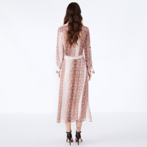 Hengittävä käärme tulosta väri vaaleanpunainen naisten toimisto pukeutua syy Mekot JCGJ190315075