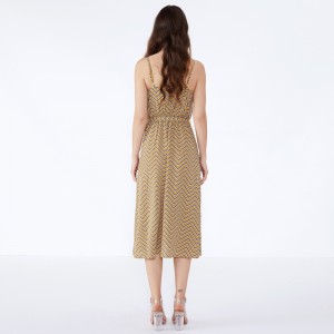 Raidallinen kesä 2019 sifonki Vestidos Casuales naisten vintage-mekko