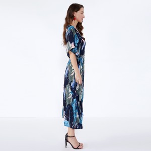 Afrikkalainen muotoilu Elegantti naisten lady muoti Sifonki mekko Rento Mekot Kesä JSDJ2558