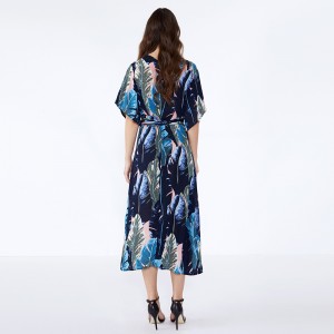 Afrikkalainen muotoilu Elegantti naisten lady muoti Sifonki mekko Rento Mekot Kesä JSDJ2558