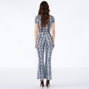 Leopard tulosta Bodycon-shortsit trendikkäitä kaksiosaisia ​​naisten vaatteita