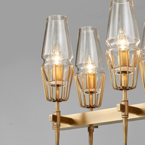 Pohjoismainen yksinkertainen persoonallisuus lasinen rauta pitkä ravintola kattokruunu Km2145