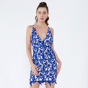 Naisten nimet Retro Sexu takaisin avoin ilta sininen mekko